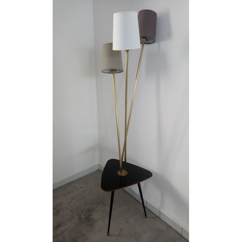 Vintage floor lamp tripod with tablet