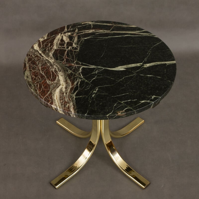 Vintage Italian side table in brass and marble