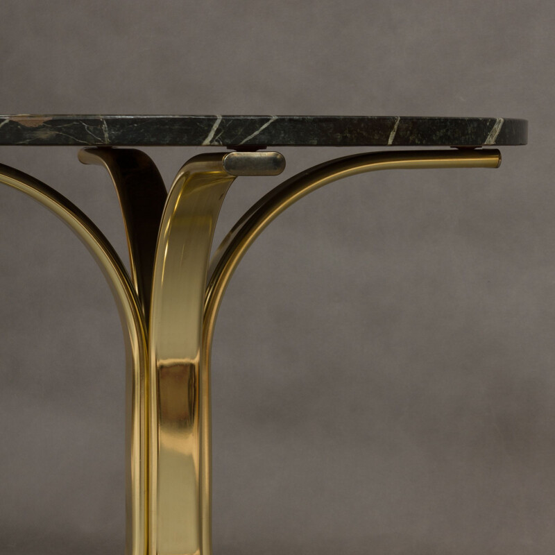 Vintage Italian side table in brass and marble