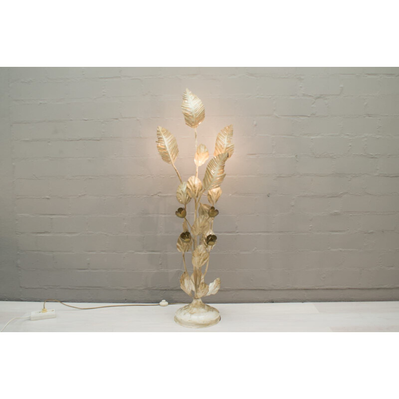 Vintage palm floor lamp in metal