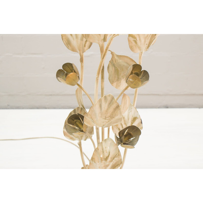 Vintage palm floor lamp in metal