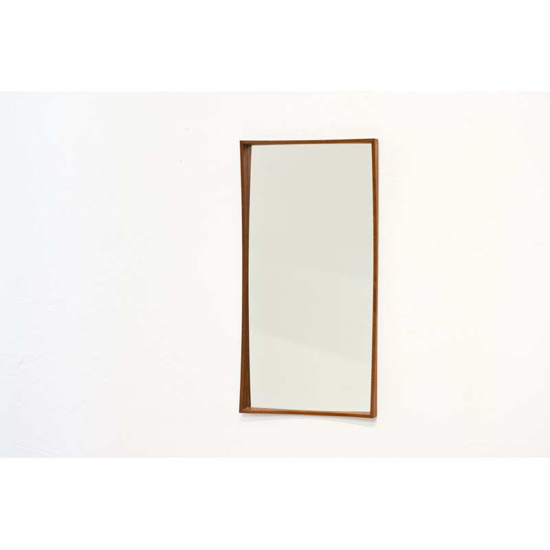 Vintage Danish mirror in teak by Rimbert Sandholdt