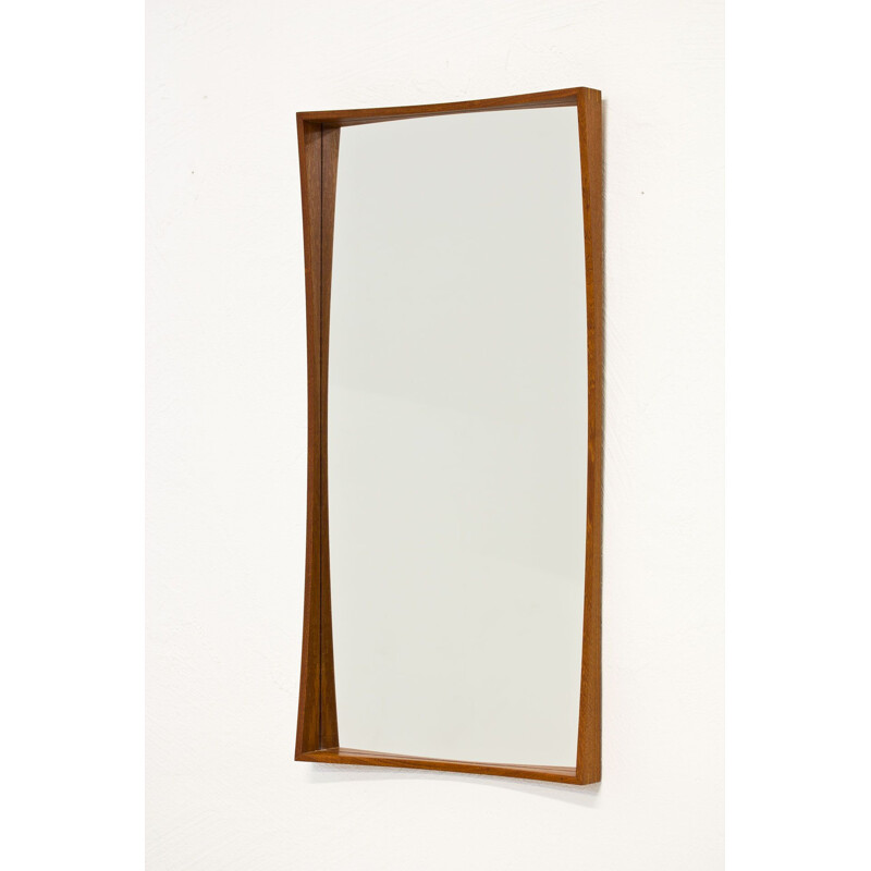 Vintage Danish mirror in teak by Rimbert Sandholdt