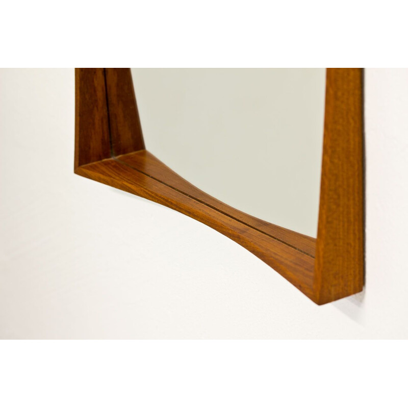 Vintage Danish mirror in teak by Rimbert Sandholdt