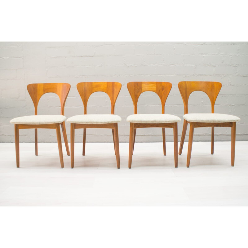 Vintage set of 4 chairs in teak by Niels Koefoed for Koefoeds Hornslet