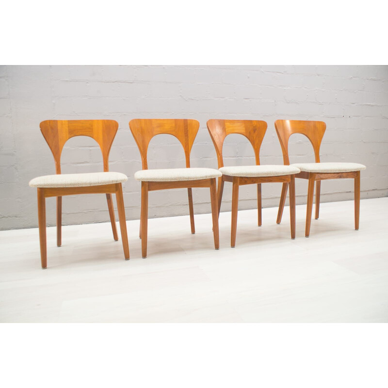 Vintage set of 4 chairs in teak by Niels Koefoed for Koefoeds Hornslet