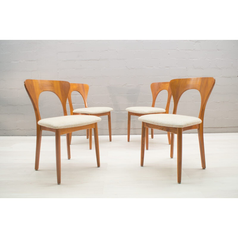 Vintage set of 4 chairs in teak by Niels Koefoed for Koefoeds Hornslet