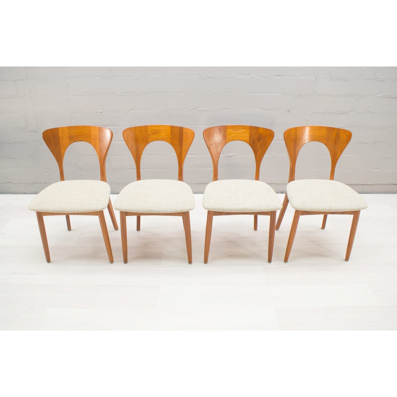 Vintage set of 4 chairs in teak by Niels Koefoed for Koefoeds Hornslet