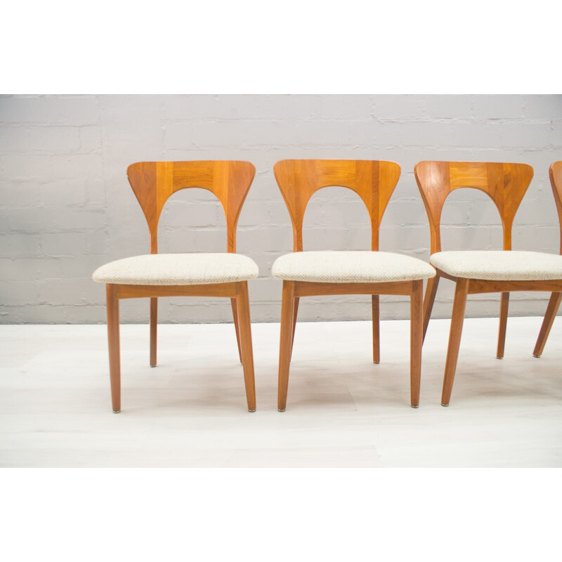 Vintage set of 4 chairs in teak by Niels Koefoed for Koefoeds Hornslet