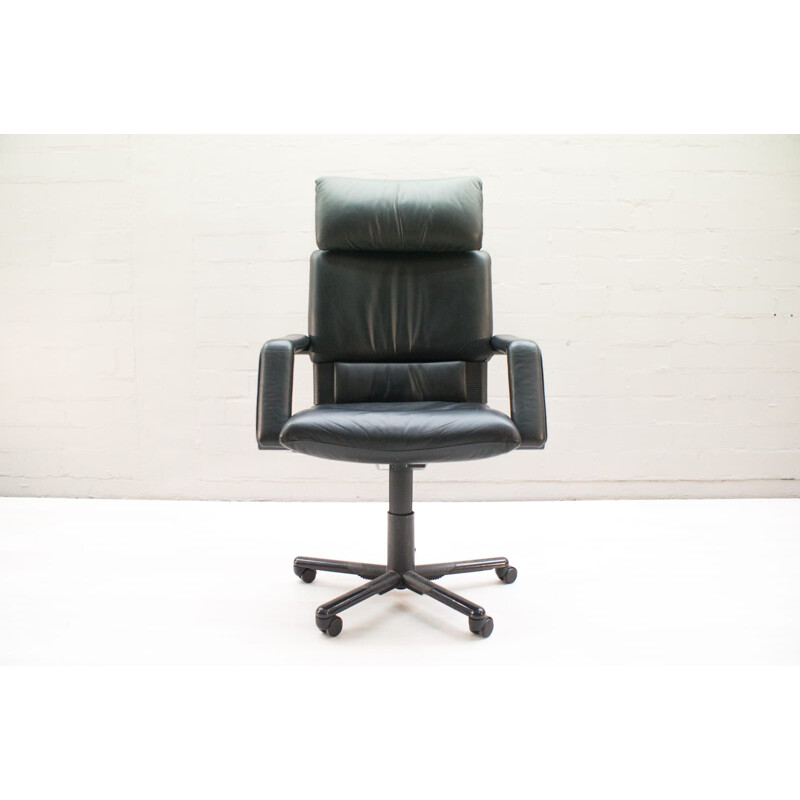 Vintage office chair "Figura II" in leather by Mario Bellini for Vitra