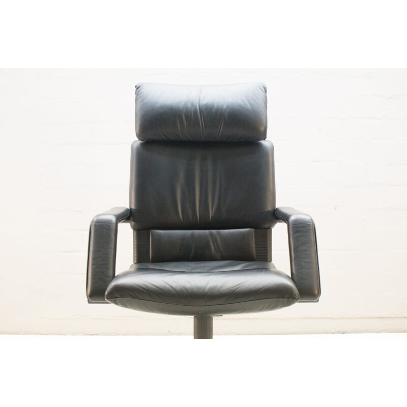 Vintage office chair "Figura II" in leather by Mario Bellini for Vitra