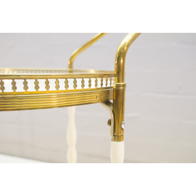 Vintage Italian serving cart in golden brass