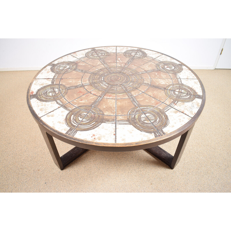 Vintage tile coffee table by Ox-Art, Denmark 1976