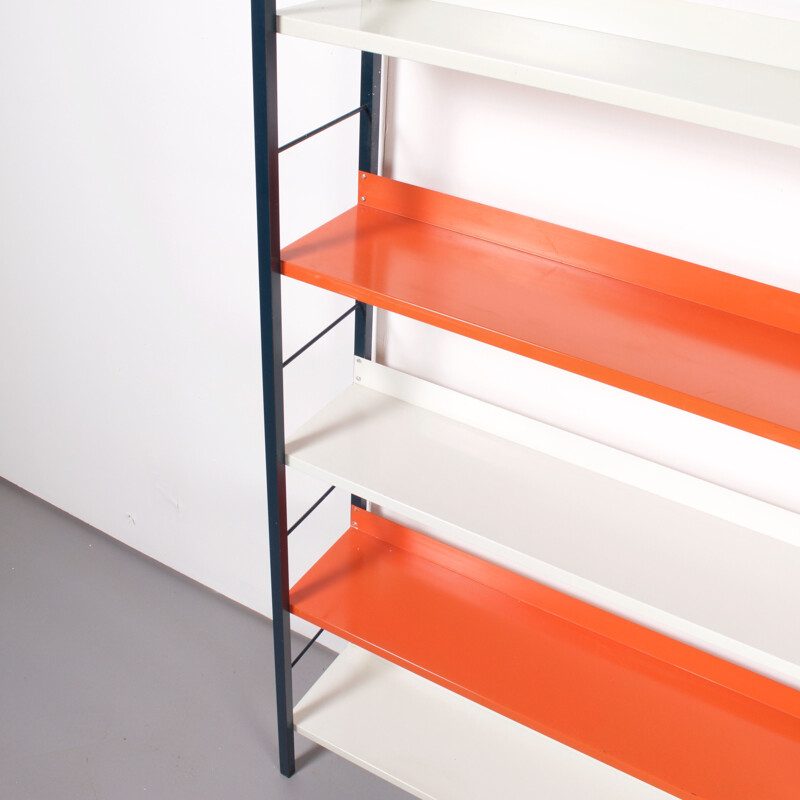 Vintage shelving unit in metal by A. D. Dekker for Tomado