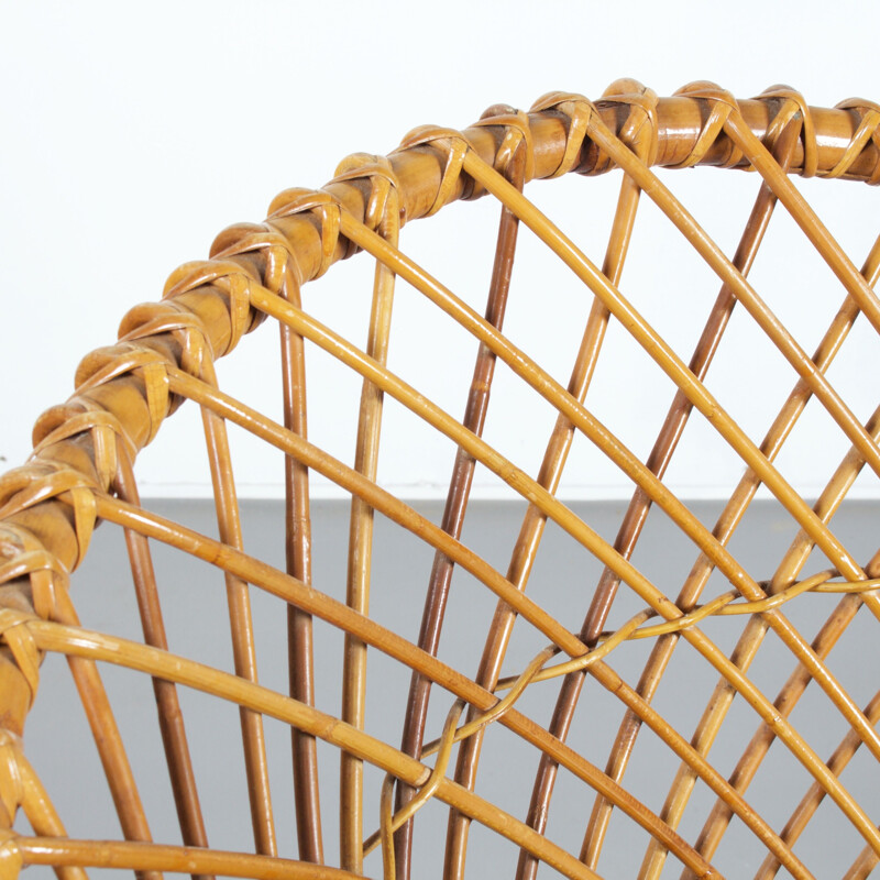 Vintage round chair in wicker by Dirk van Sliedrecht for Rohe Noordwolde