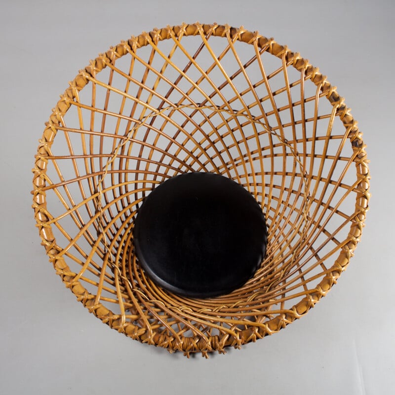 Vintage round chair in wicker by Dirk van Sliedrecht for Rohe Noordwolde