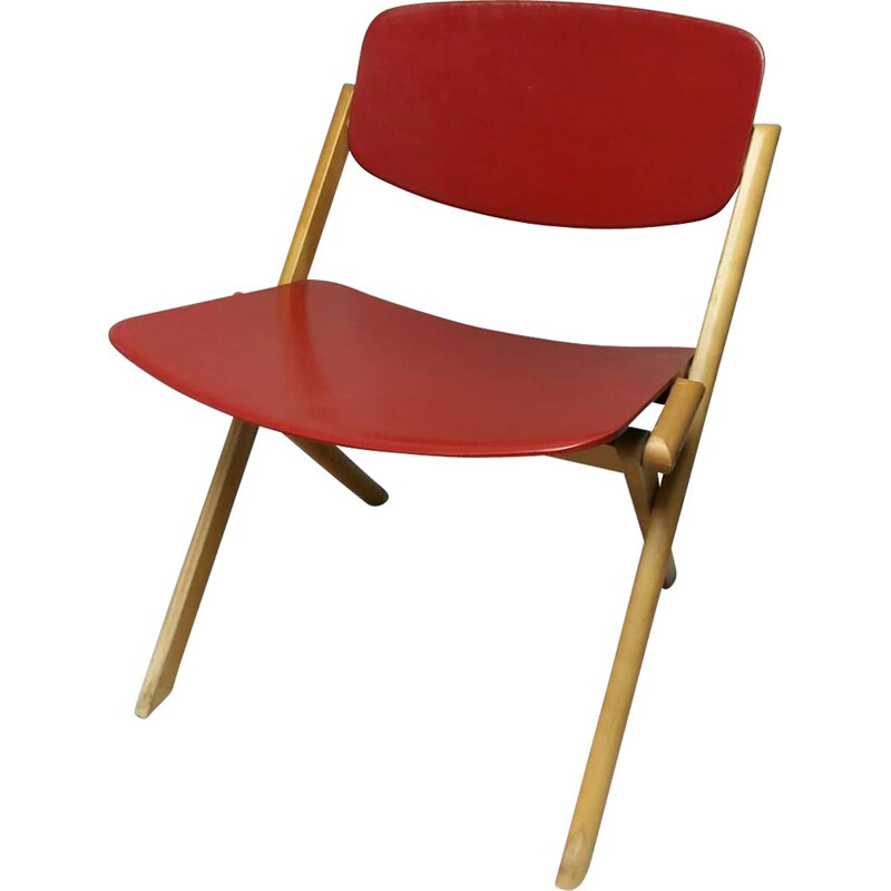 Vintage folding low chair by Jean-Claude Duboys