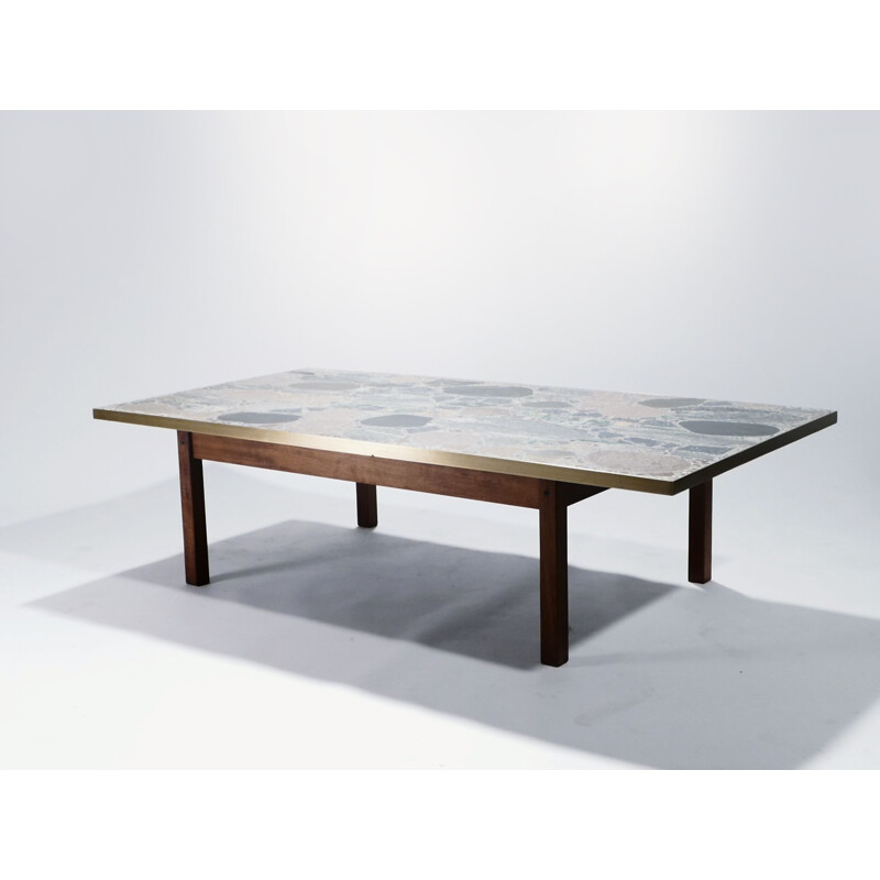 Very large Scandinavian coffee table by Torbjörn AFDAL - 1960s