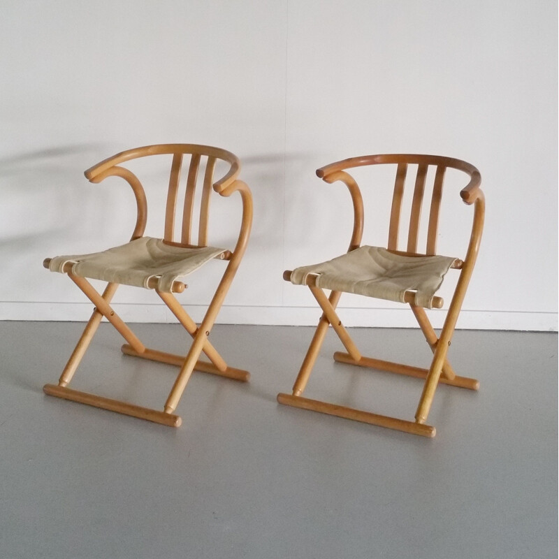 Set of 2 vintage folding chairs from Thonet