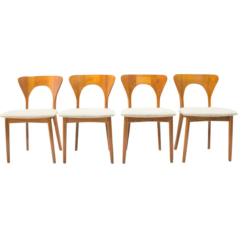 Vintage set of 4 chairs in teak by Niels Koefoed for Koefoeds Hornslet