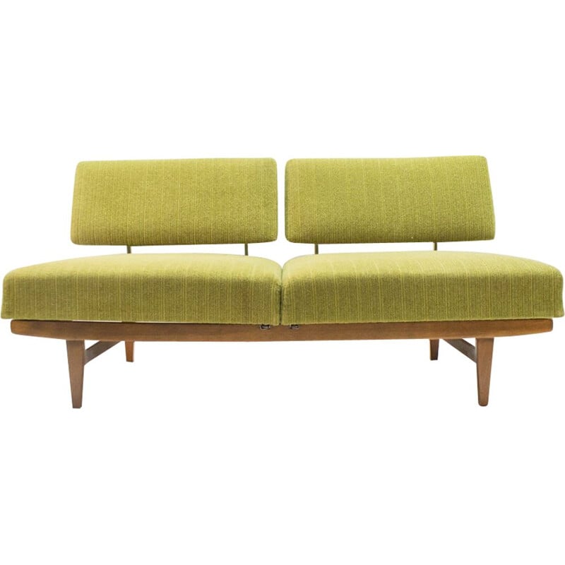 Canapé 3 places vintage vert "Stella" par Knoll Antimott