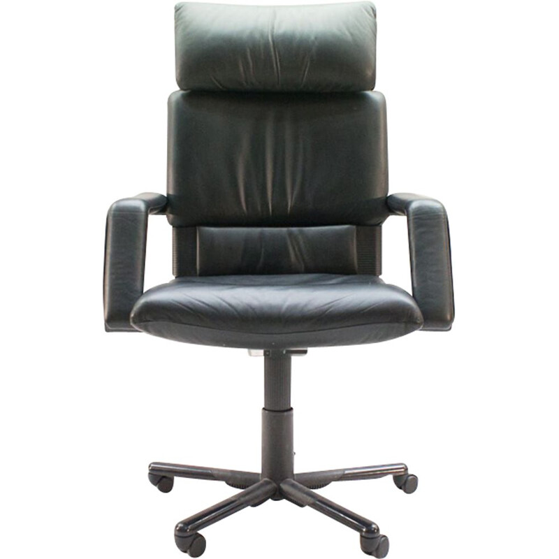 Vintage office chair "Figura II" in leather by Mario Bellini for Vitra