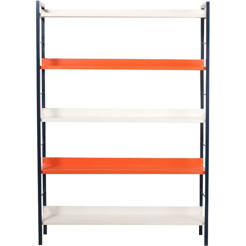 Vintage shelving unit in metal by A. D. Dekker for Tomado