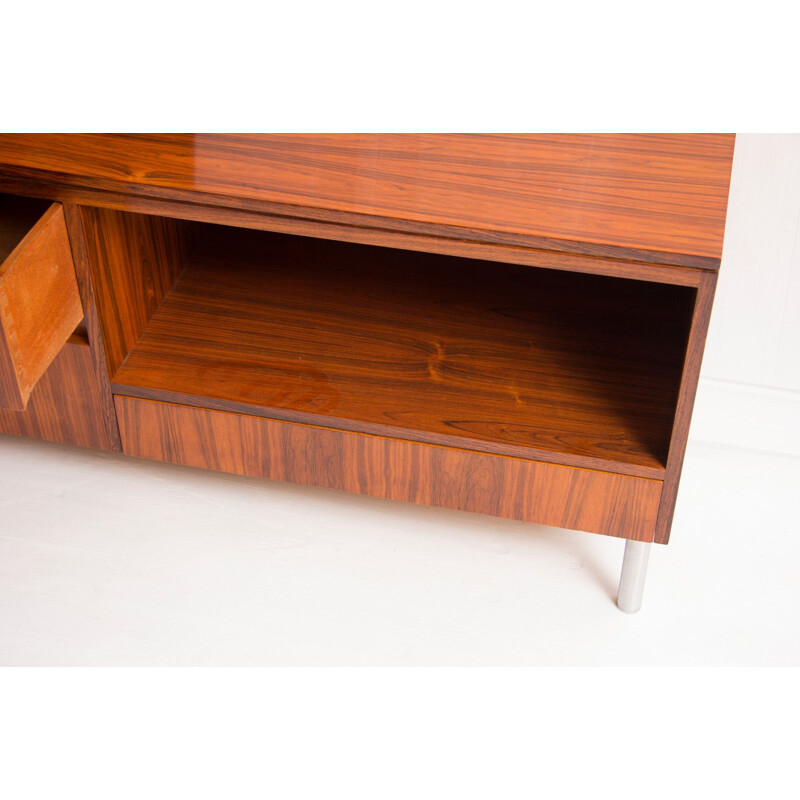 Vintage desk in rosewood with integrated storage unit