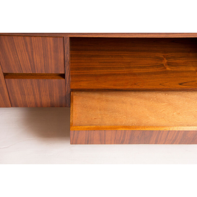 Vintage desk in rosewood with integrated storage unit