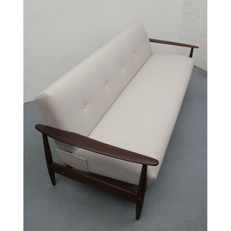 Vintage teak sofa convertible in daybed 1960s