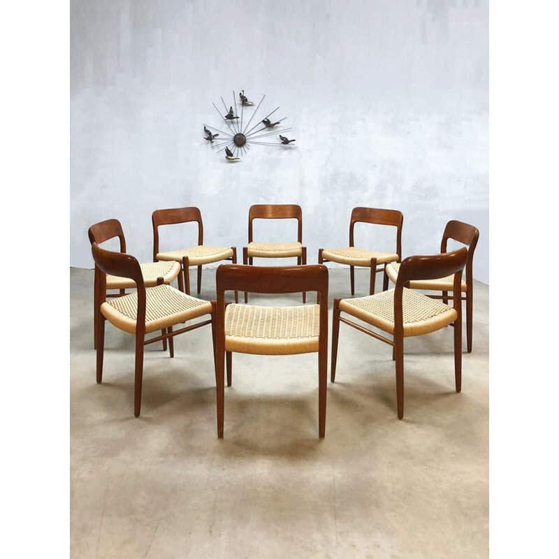 Vintage No.75 Danish dining chairs by Niels Otto Møller for Møller Mobelfabrik