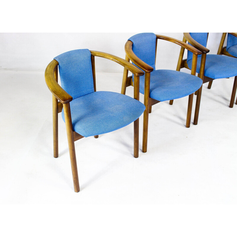 Vintage Danish set of 4 blue chairs