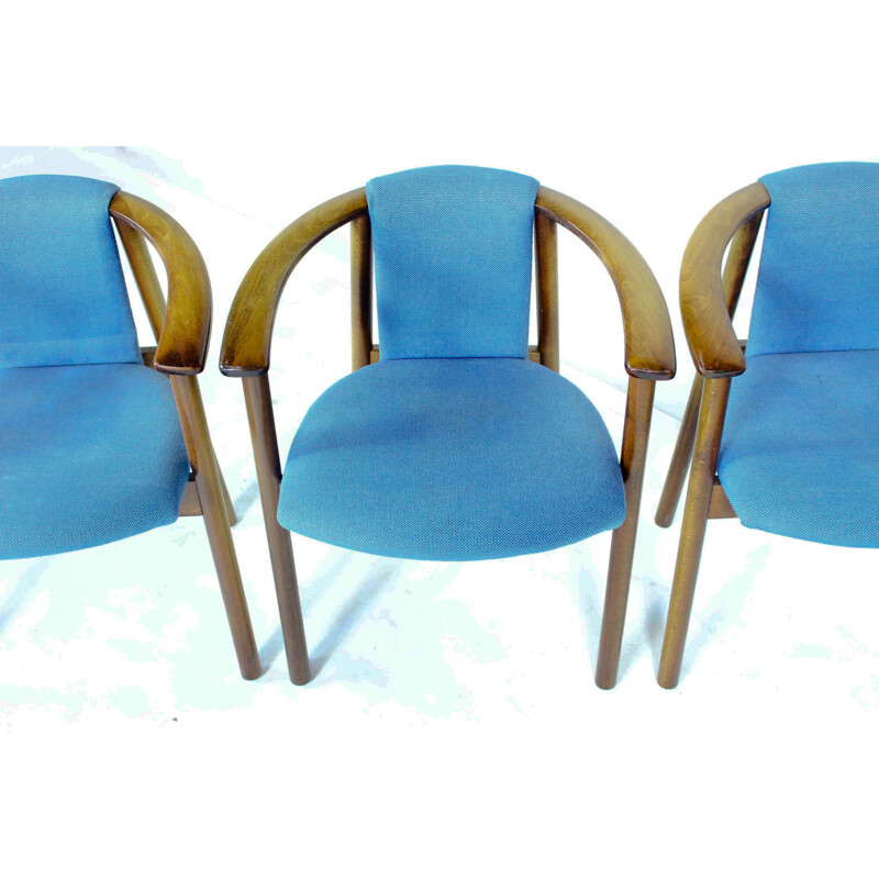 Vintage Danish set of 4 blue chairs