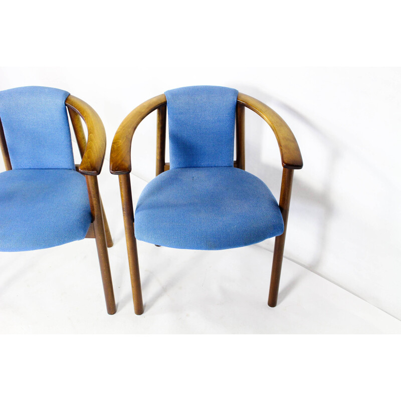 Vintage Danish set of 4 blue chairs