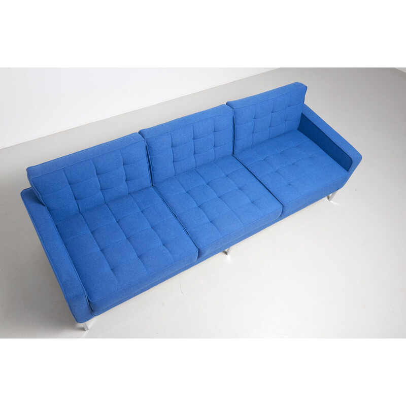 Canapé 3 places vintage bleu par Florence Knoll