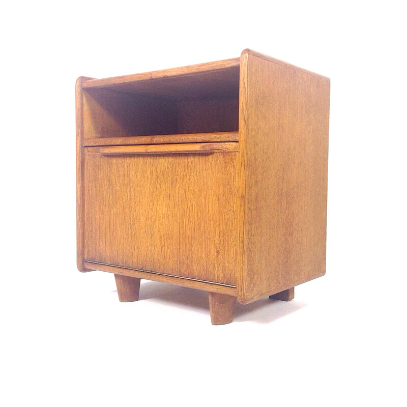 Vintage nightstand in oakwood, Cees BRAAKMAN - 1950s