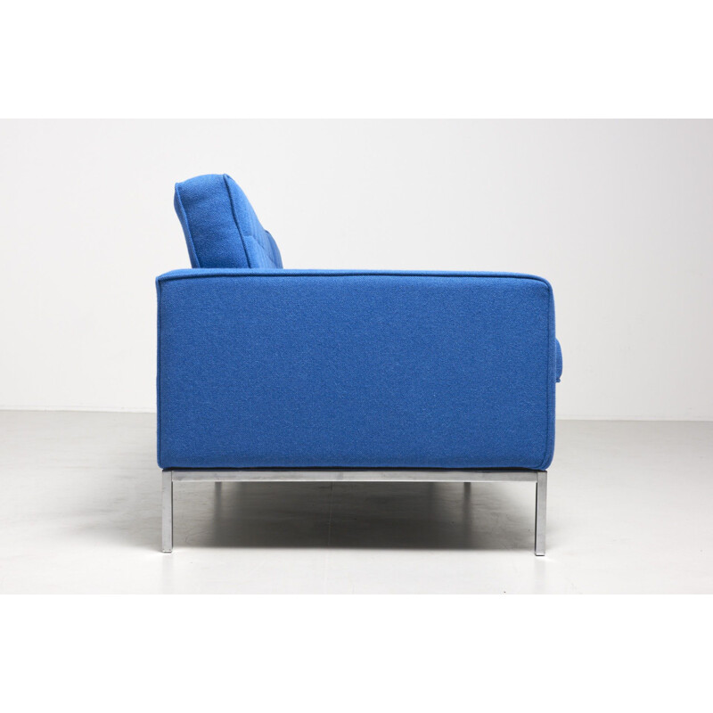 Canapé 3 places vintage bleu par Florence Knoll