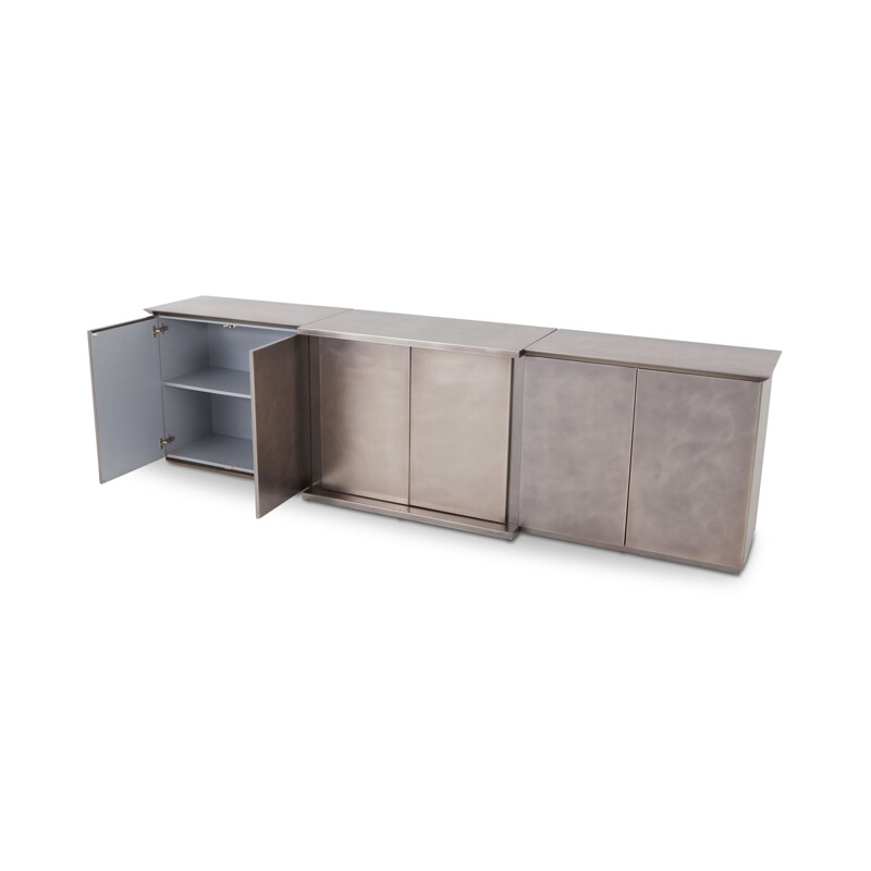 Credenza in Brushed Stainless Steel by Belgo Chrome