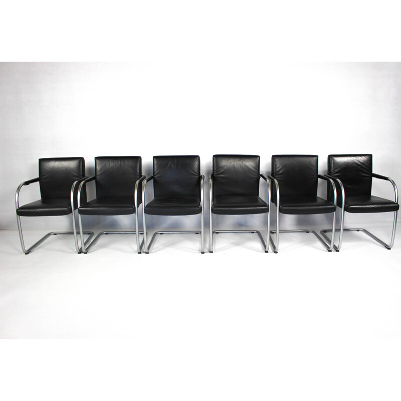 Set of 6 vintage chairs in leather by Antonio Citterio for Vitra
