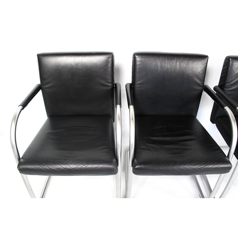 Set of 6 vintage chairs in leather by Antonio Citterio for Vitra
