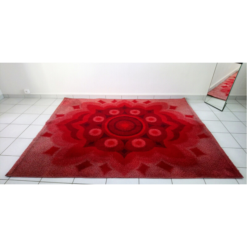 Big red and nude vintage carpet 