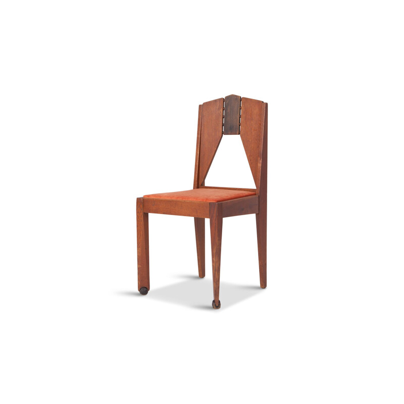 Set of 4 dining Chairs in Skin Velvet by The Amsterdam School