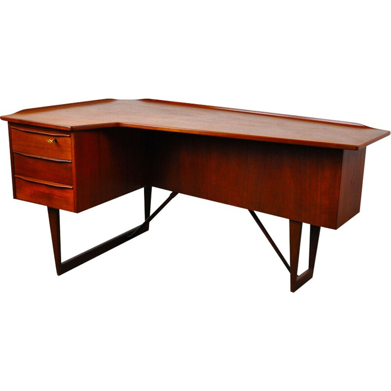 Vintage desk in teak by Peter Lovig Nielsen for Lovig, 1960s