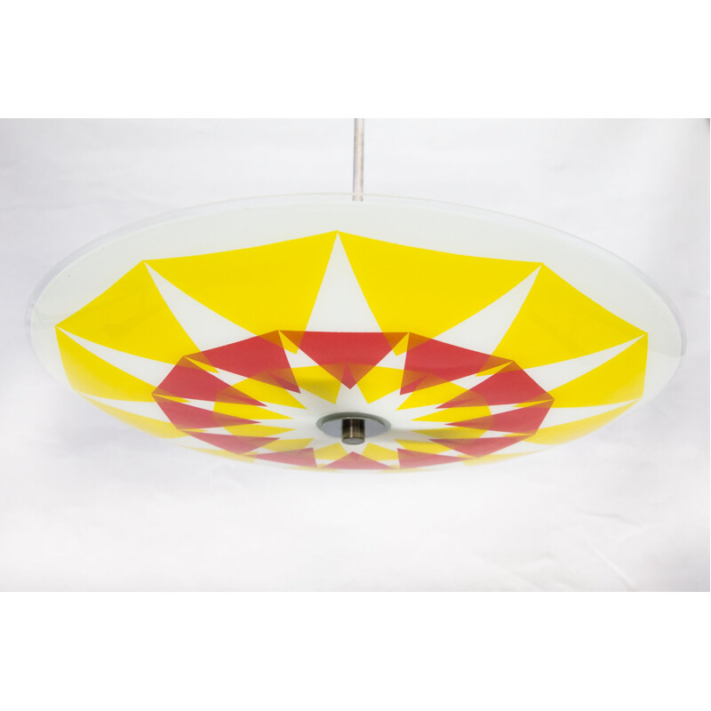 Vintage starburst Painted Glass chandelier, 1960s