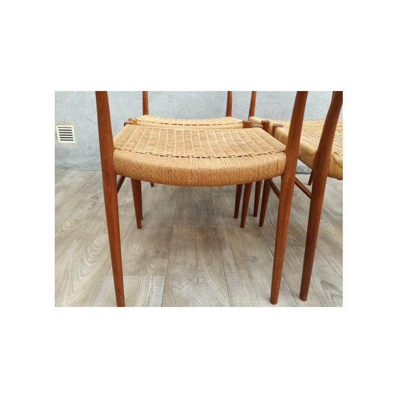 Set of 4 vintage chairs Scandinavian teak Arne Wahl Iversen 1970