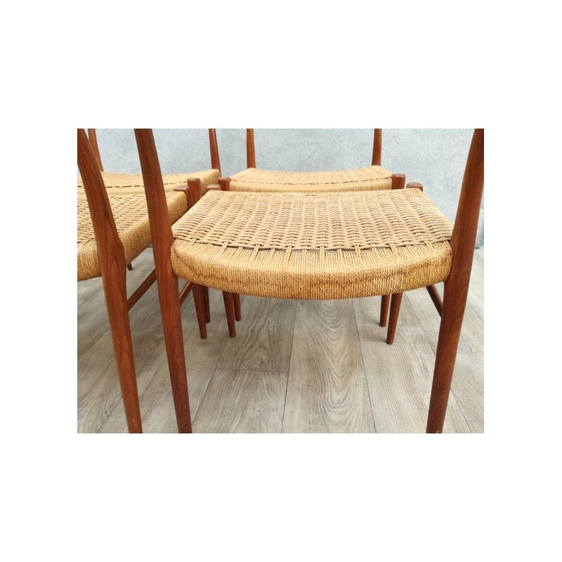 Set of 4 vintage chairs Scandinavian teak Arne Wahl Iversen 1970