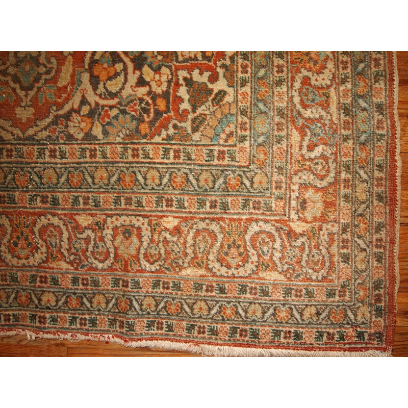 Vintage handmade Persian carpet Tabriz