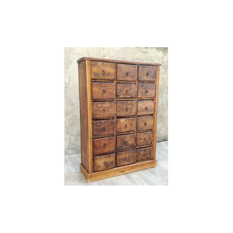 Vintage cabinet with drawers in wood