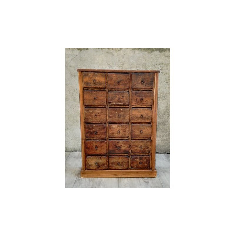 Vintage cabinet with drawers in wood