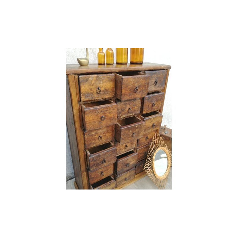Meuble de rangement vintage à tiroirs en bois